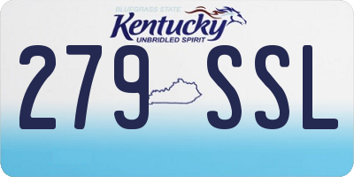 KY license plate 279SSL