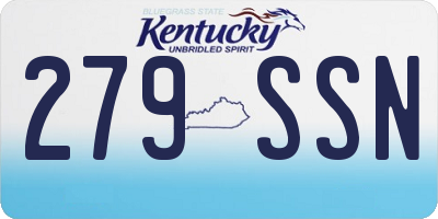 KY license plate 279SSN