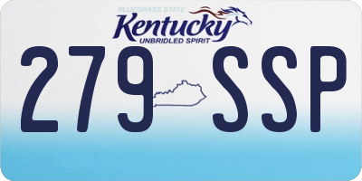 KY license plate 279SSP
