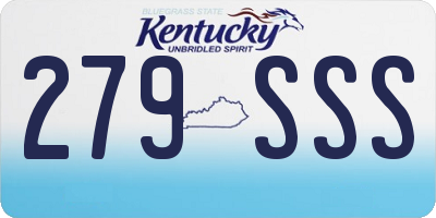 KY license plate 279SSS