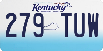 KY license plate 279TUW