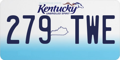 KY license plate 279TWE