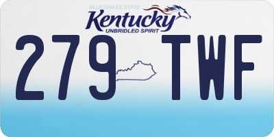 KY license plate 279TWF