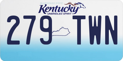 KY license plate 279TWN