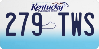 KY license plate 279TWS
