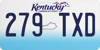 KY license plate 279TXD