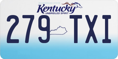 KY license plate 279TXI