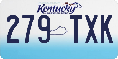 KY license plate 279TXK