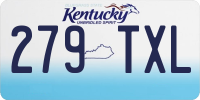 KY license plate 279TXL