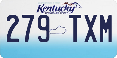 KY license plate 279TXM