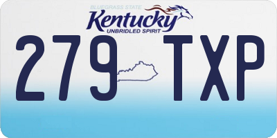 KY license plate 279TXP