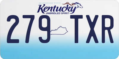 KY license plate 279TXR