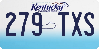KY license plate 279TXS