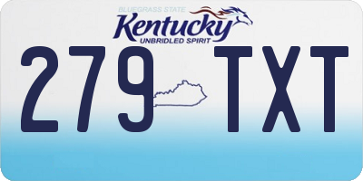 KY license plate 279TXT