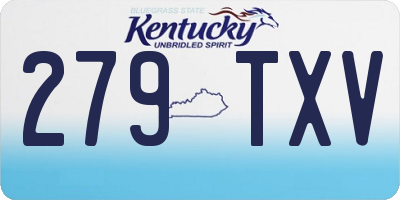KY license plate 279TXV