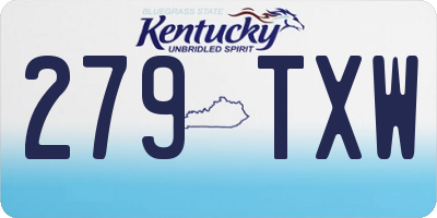 KY license plate 279TXW