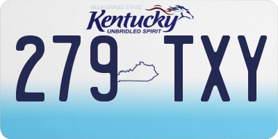 KY license plate 279TXY