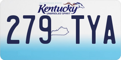 KY license plate 279TYA
