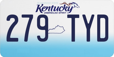 KY license plate 279TYD
