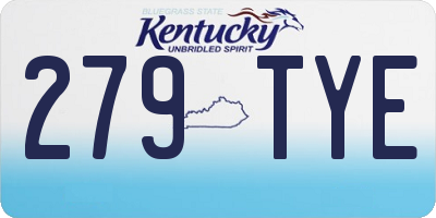 KY license plate 279TYE
