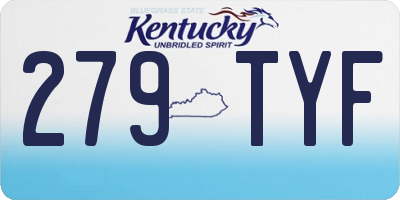 KY license plate 279TYF