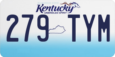 KY license plate 279TYM