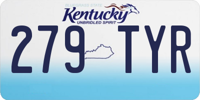 KY license plate 279TYR