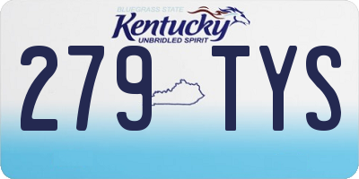 KY license plate 279TYS