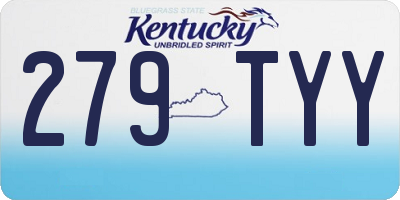 KY license plate 279TYY