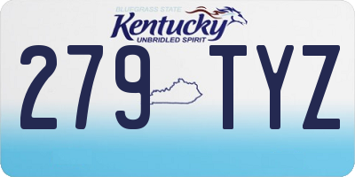 KY license plate 279TYZ
