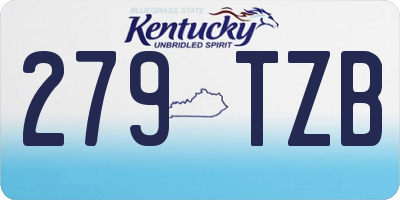 KY license plate 279TZB