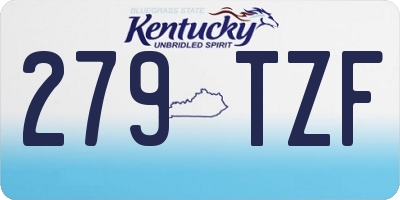 KY license plate 279TZF
