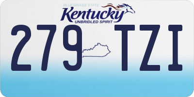 KY license plate 279TZI