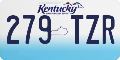 KY license plate 279TZR