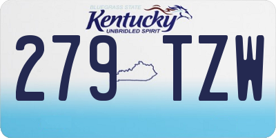 KY license plate 279TZW