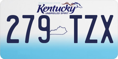 KY license plate 279TZX