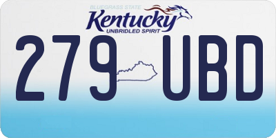 KY license plate 279UBD