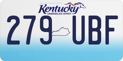 KY license plate 279UBF