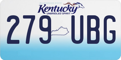 KY license plate 279UBG