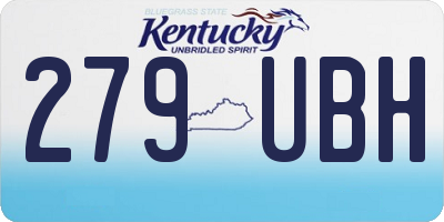 KY license plate 279UBH