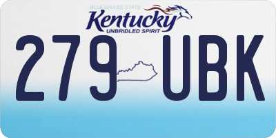 KY license plate 279UBK