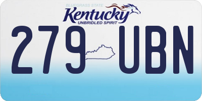 KY license plate 279UBN