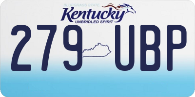 KY license plate 279UBP