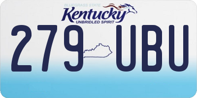 KY license plate 279UBU