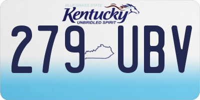 KY license plate 279UBV