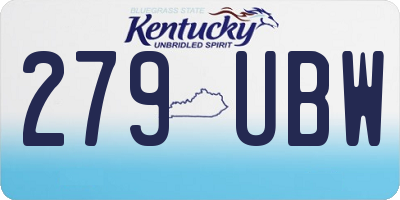 KY license plate 279UBW