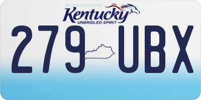 KY license plate 279UBX