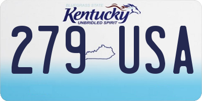 KY license plate 279USA