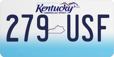KY license plate 279USF