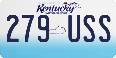 KY license plate 279USS